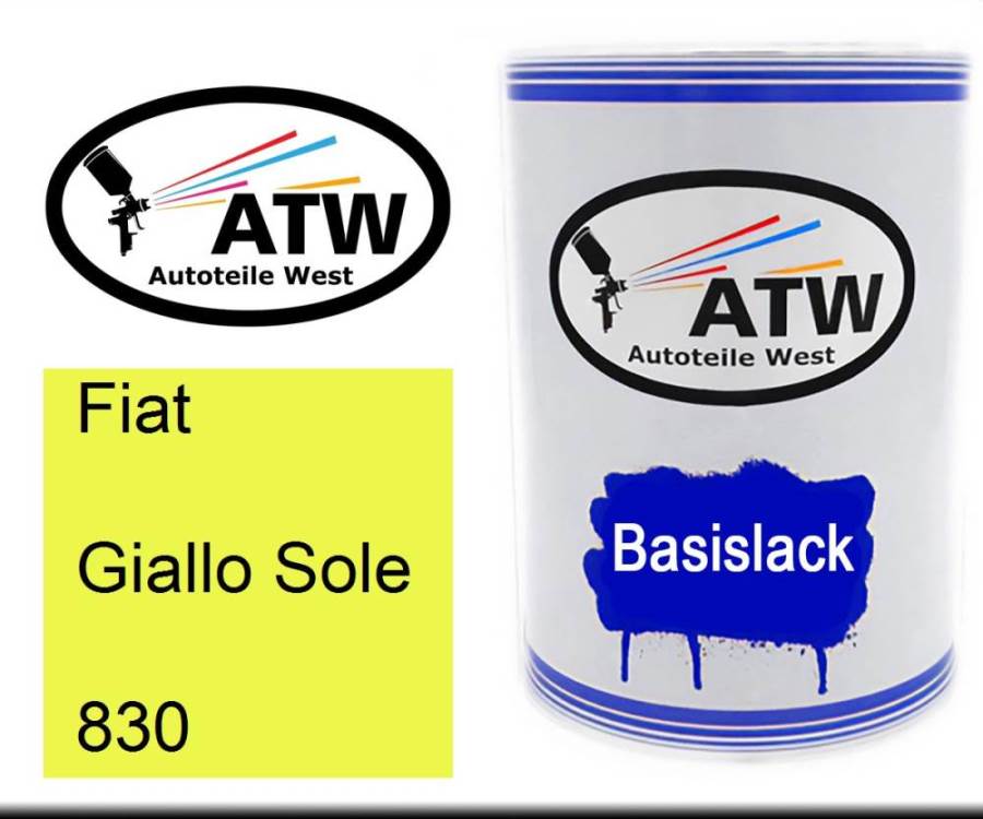 Fiat, Giallo Sole, 830: 500ml Lackdose, von ATW Autoteile West.